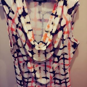 Sleeveless Shell top with cowl neck